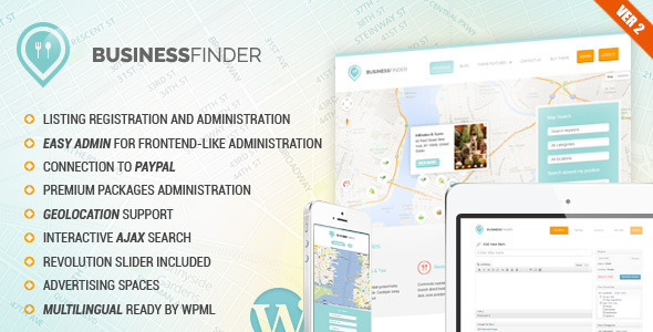 Business Finder: Directory Listing WordPress Theme